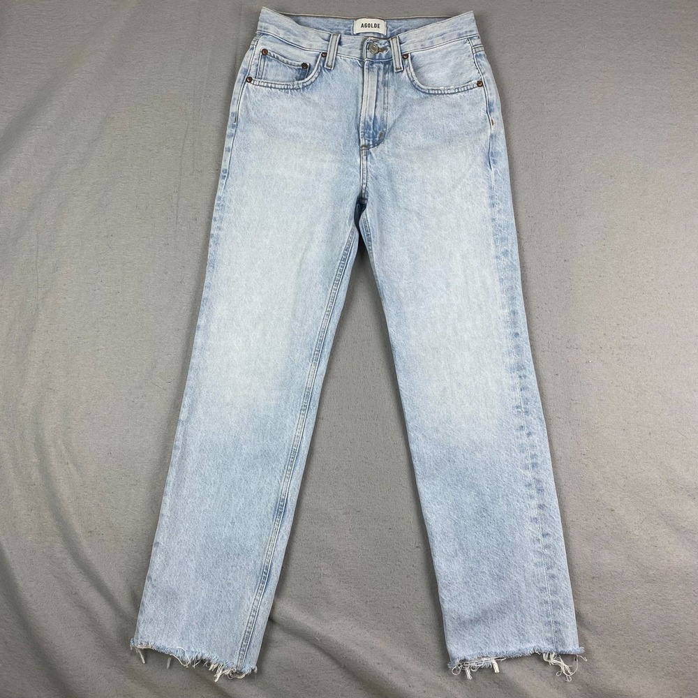 AGOLDE womens Valen Jeans light wash 24 Mid Rise Vintage Straight